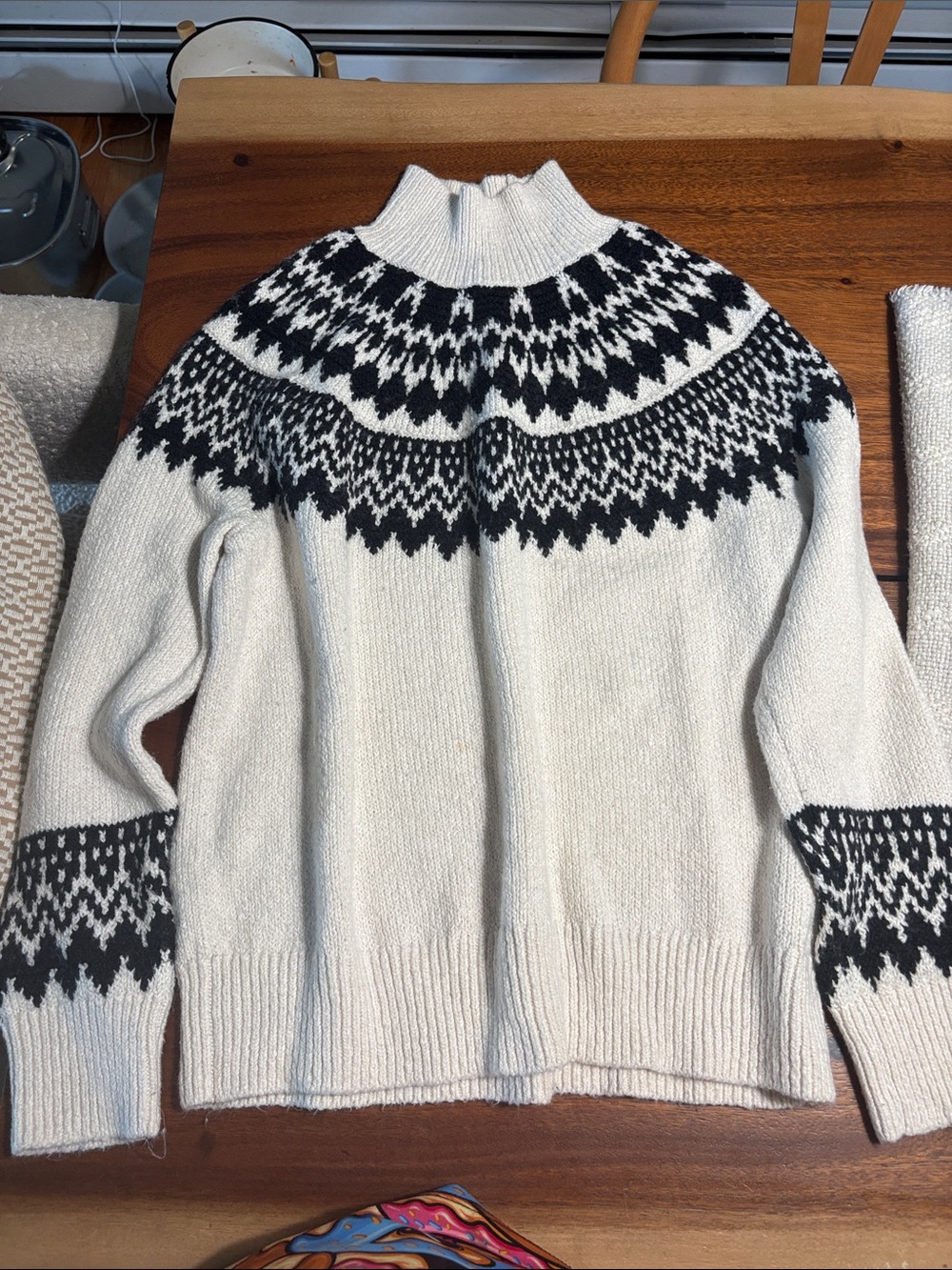 Womens Cream Fair Isle Sweater